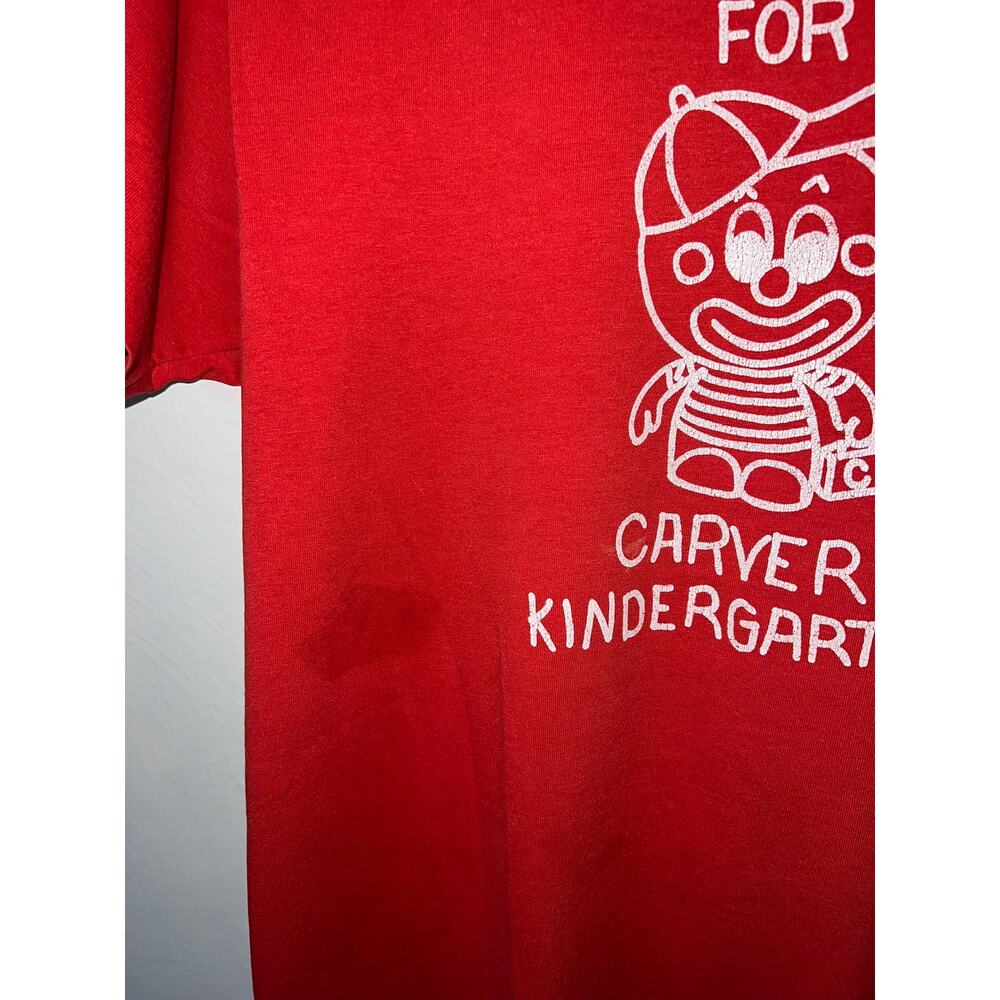 Vintage Kindergarten Shirt Ready For Carver School Red Tee Vtg 90s Medium View 4